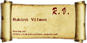 Rubint Vilmos névjegykártya